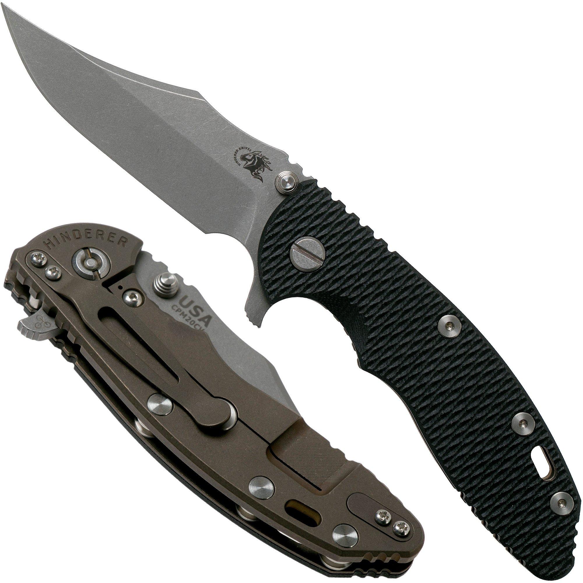 Rick Hinderer XM-18 3.5 Bowie 20CV Battle Bronze, Black G10