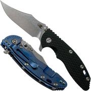 Rick Hinderer XM-18 3.5 Bowie 20CV Stonewash Blue, Black G10 coltello da tasca
