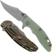 Rick Hinderer XM-18 3.5 Bowie 20CV Stonewash Bronze, Transparent G10 pocket knife