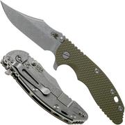 Rick Hinderer XM-18 3.5 Bowie 20CV Stonewash, OD Green G10 pocket knife