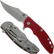 Rick Hinderer XM-18 3.5 Bowie 20CV Working Finish, Red G10 zakmes