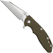 Rick Hinderer XM-18 3.5" Wharncliffe Fatty S45VN, Stonewashed Bronze OD Green G10, couteau de poche