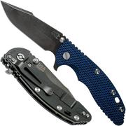 Rick Hinderer XM-18 3.5" Harpoon Spanto Blackwashed S35VN, Blue/Black G10 pocket knife