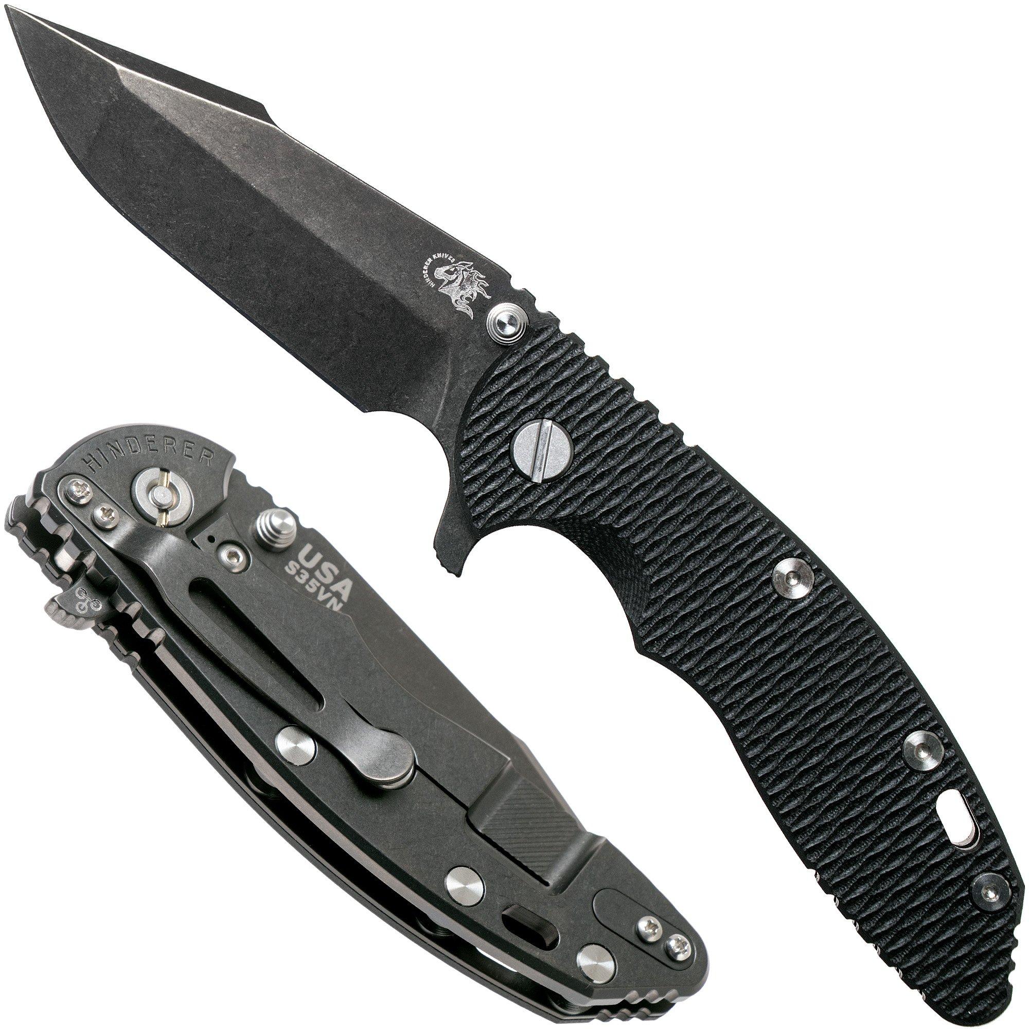 Rick Hinderer XM-18 3.5" Harpoon Spanto Blackwashed S35VN, Black G10 Taschenmesser