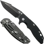 Rick Hinderer XM-18 3.5" Harpoon Spanto Blackwashed S35VN, Black G10 coltello da tasca