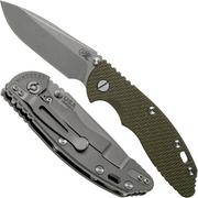 Rick Hinderer XM-18 3,5" Non-Flipper Spearpoint Working Finish, OD Green G10