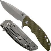 Rick Hinderer XM-18 3.5" Spanto 20CV, Working Finish, od green G10 Taschenmesser