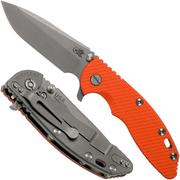 Rick Hinderer XM-18 3.5" Spanto 20CV, Working Finish, orange G10 coltello da tasca