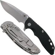 Rick Hinderer XM18 3.5” Recurve, CPM 20CV, Stonewash, Black G10, coltello da tasca