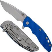 Rick Hinderer XM18 3.5” Recurve, CPM 20CV, Stonewash, Blue G10, coltello da tasca