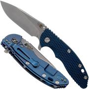 Rick Hinderer XM-18 3,5" 20CV Slicer, Blue Ti, Blue-Black G10 navalha