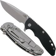 Rick Hinderer XM-18 3,5" Spearpoint CPM 20CV Stonewash, Black G10, navalha