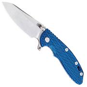 Rick Hinderer XM18 3.5" Skinny Sheepsfoot 20CV, Blue/Black G10 pocket knife