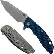 Rick Hinderer XM18 3.5" Skinny Sheepsfoot 20CV Working Finish, Blue/Black G10 pocket knife