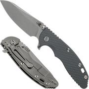 Rick Hinderer XM-18 3.5" Skinny Sheepsfoot 20CV Working Finish, Dark Grey G10 navalha