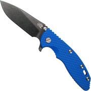 Rick Hinderer XM-18 3,5" Skinny Slicer Black DLC, Blue G10