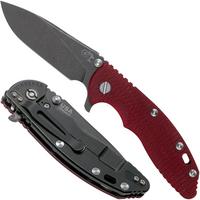 Afbeelding voor Rick Hinderer XM18 3,5” Slicer CPM 20CV Battle Black DLC, Red G10, zakmes
