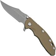 Rick Hinderer XM-18 3.5, S45VN, Bowie Working Finish, FDE G10, pocket knife