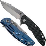 Rick Hinderer XM-18 3.5" Skinny Harpoon Spanto Stonewash, Blau-Schwarzes G10 Taschenmesser