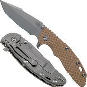 Rick Hinderer XM-18 3.5" Skinny Harpoon Spanto Working Finish, Coyote G10 couteau de poche