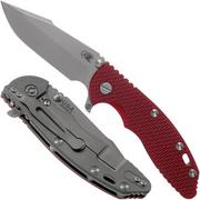 Rick Hinderer XM-18 3.5" Skinny Harpoon Spanto Working Finish, Red G10 pocket knife