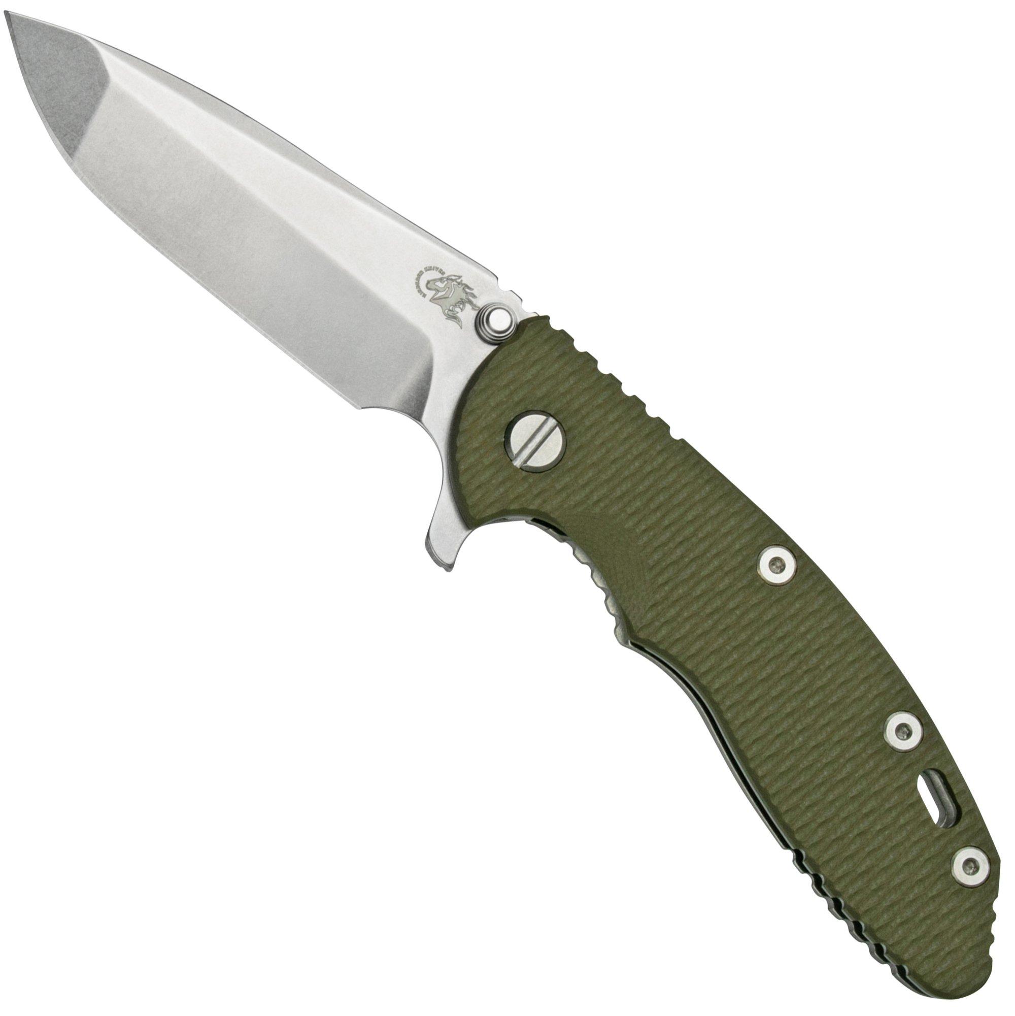 Rick Hinderer XM-18 3.5" Spanto S45VN Stonewash, OD G10 grün, CPM S45VN Taschenmesser