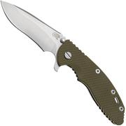 Rick Hinderer XM-18, 3.5" Recurve Tri-way Stonewash Green G10, coltello da tasca