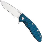 Rick Hinderer XM-18, 3.5" Recurve Tri-way Stonewash Blue, Blue/Black G10, coltello da tasca