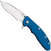 Rick Hinderer XM-18, 3.5" Recurve Tri-way Stonewash Blue, Blue G10, couteau de poche