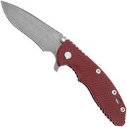 Rick Hinderer XM-18, 3.5" Recurve Tri-way Working Finish Red G10, zakmes