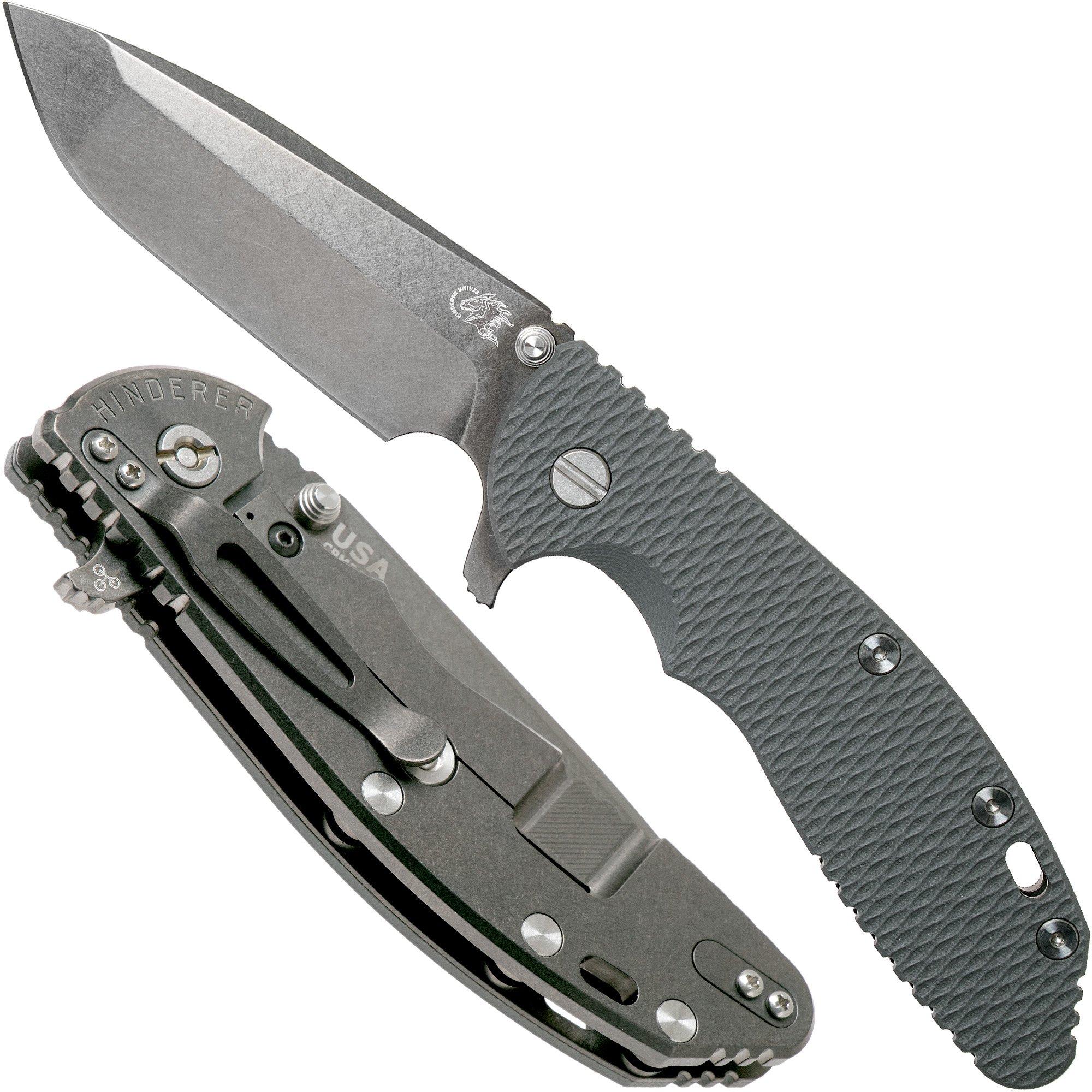 Rick Hinderer XM-24 4" Gen6 Spanto Black 20CV, Dark Grey G10 Taschenmesser