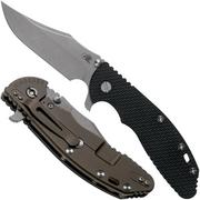 Rick Hinderer XM-24 4” Bowie, CPM 20CV, Battle Bronze, Black G10 pocket knife