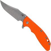 Rick Hinderer XM-24 4” Bowie, CPM 20CV, Working Finish, Orange G10 pocket knife