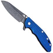 Rick Hinderer XM-24 4" Gen6 Sheepfoot 20CV, Battle Black, blue/Black G10 zakmes