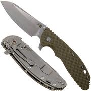 Rick Hinderer XM-24 4" Gen6 Sheepfoot 20CV, OD Green G10 zakmes