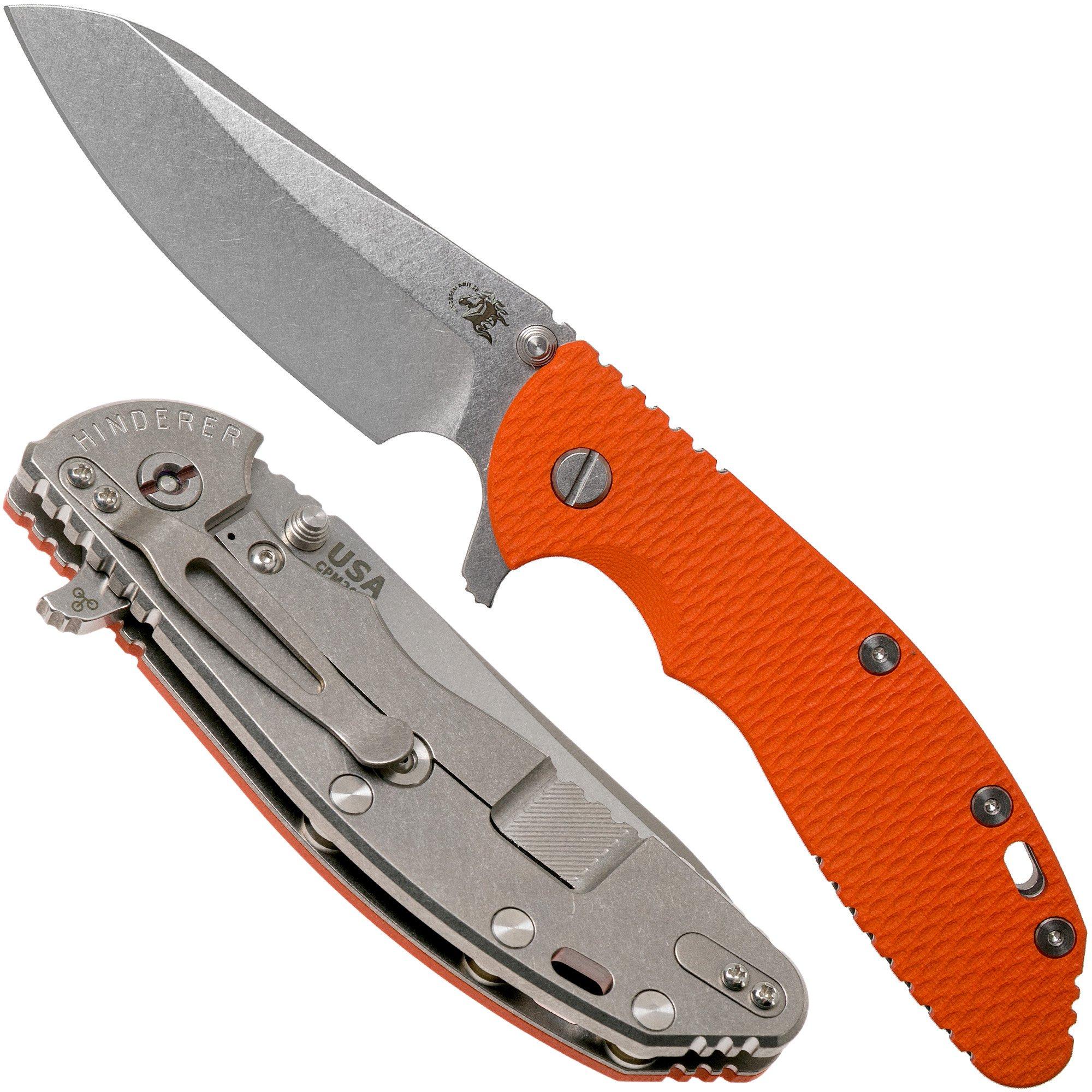 Rick Hinderer XM-24 4" Gen6 Sheepfoot 20CV, Orange G10 Taschenmesser