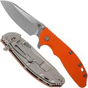 Rick Hinderer XM-24 4" Gen6 Sheepfoot 20CV, Orange G10 navaja