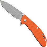 Rick Hinderer XM-24 4.0, S45VN Spanto Battle Blue, Orange G10, coltello da tasca