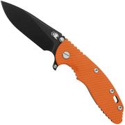 Rick Hinderer XM18 3.5 Skinny Slicer Magnacut Black DLC Orange G10, couteau de poche