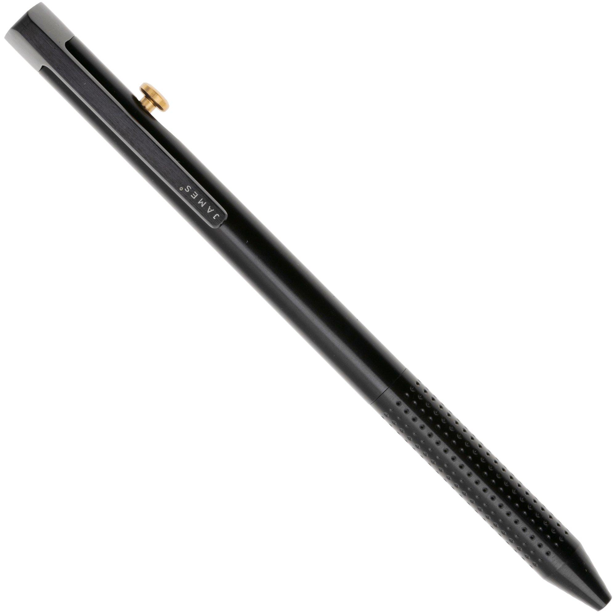 The James Brand The Kent CO322994-10 Black + Gold Stainless Steel, Bolt Action, pen