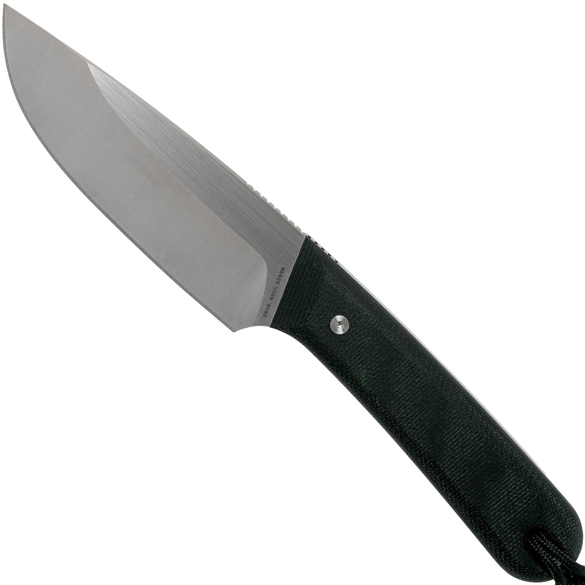The James Brand The Hell Gap stainless + black micarta fixed knife