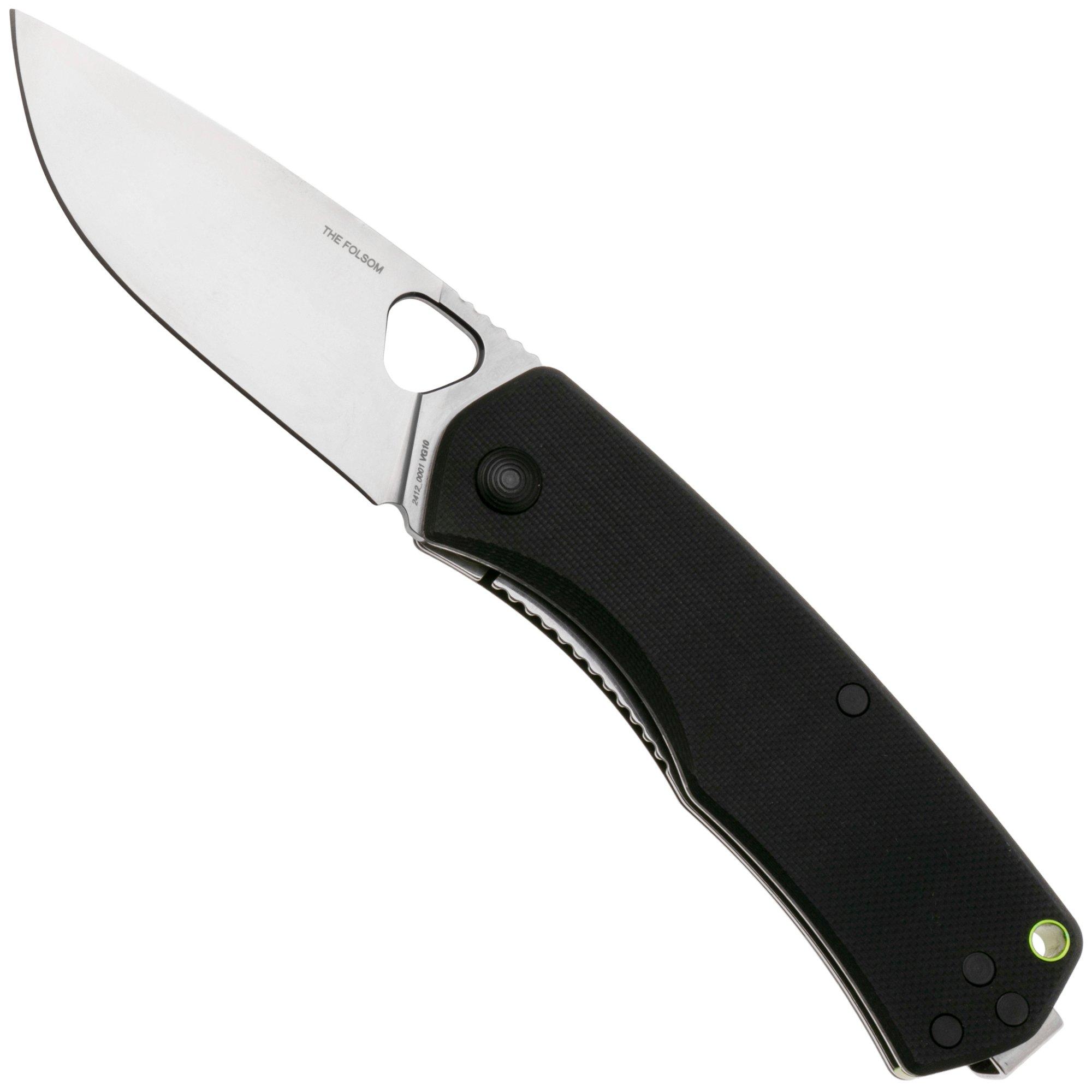 The James Brand The Folsom KN112114-00 Satin VG-10, Black G10, pocket knife