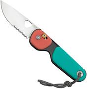 The James Brand The Redstone, Coral Turquoise + Satin, Serrated, couteau de poche