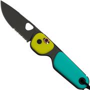 The James Brand The Redstone, Neon, Turquoise PP, black, Serrated, KN118191-01, coltello da tasca