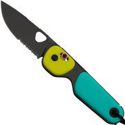 The James Brand The Redstone, Neon, Turquoise PP, preto, Serrated, KN118191-01, canivete