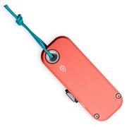 The James Brand The Palmer, Coral Aluminum, Turquoise Lanyard KN121182-00 Utility Messer