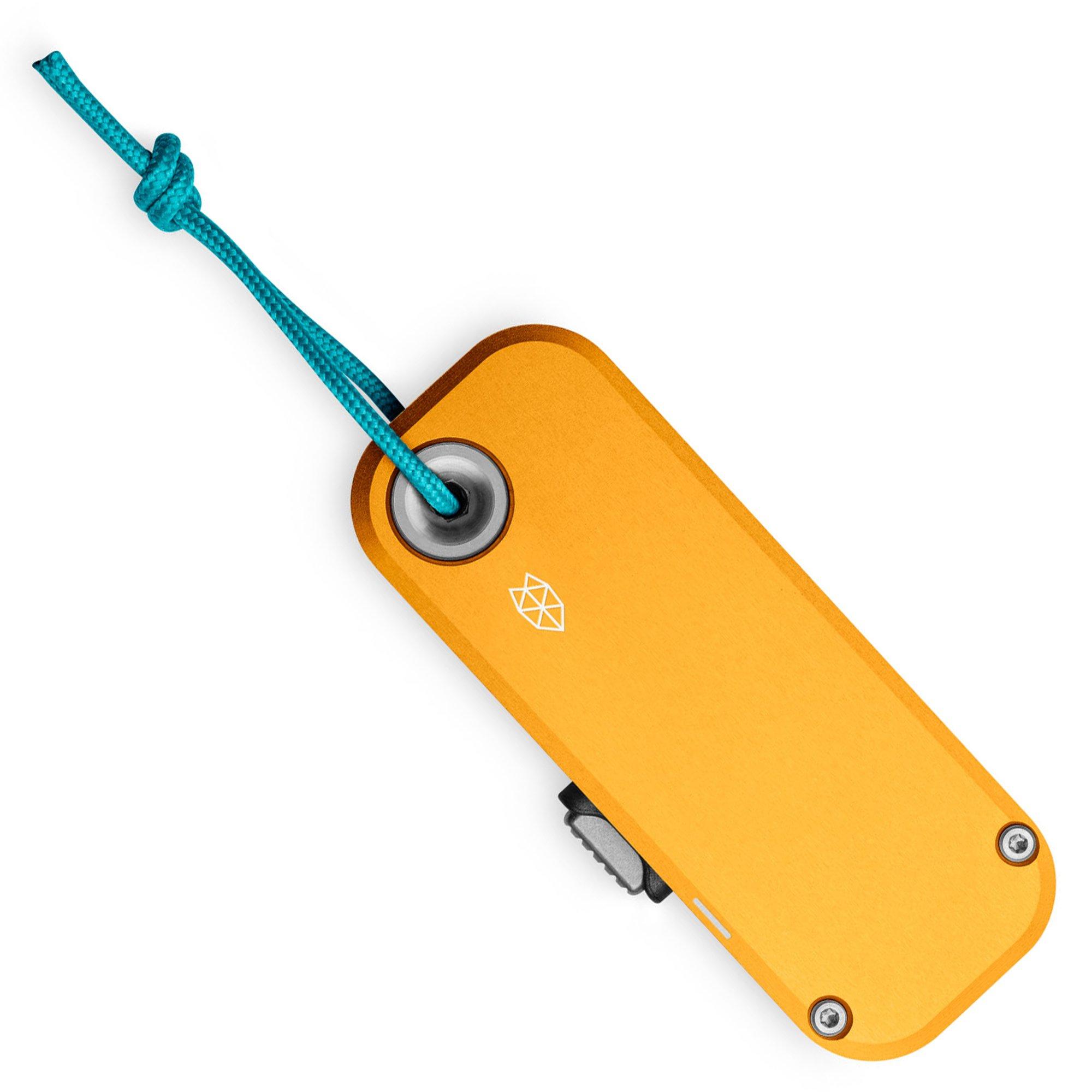 The James Brand The Palmer, Canary Aluminum, Turquoise Lanyard KN121183-00 Utility Messer