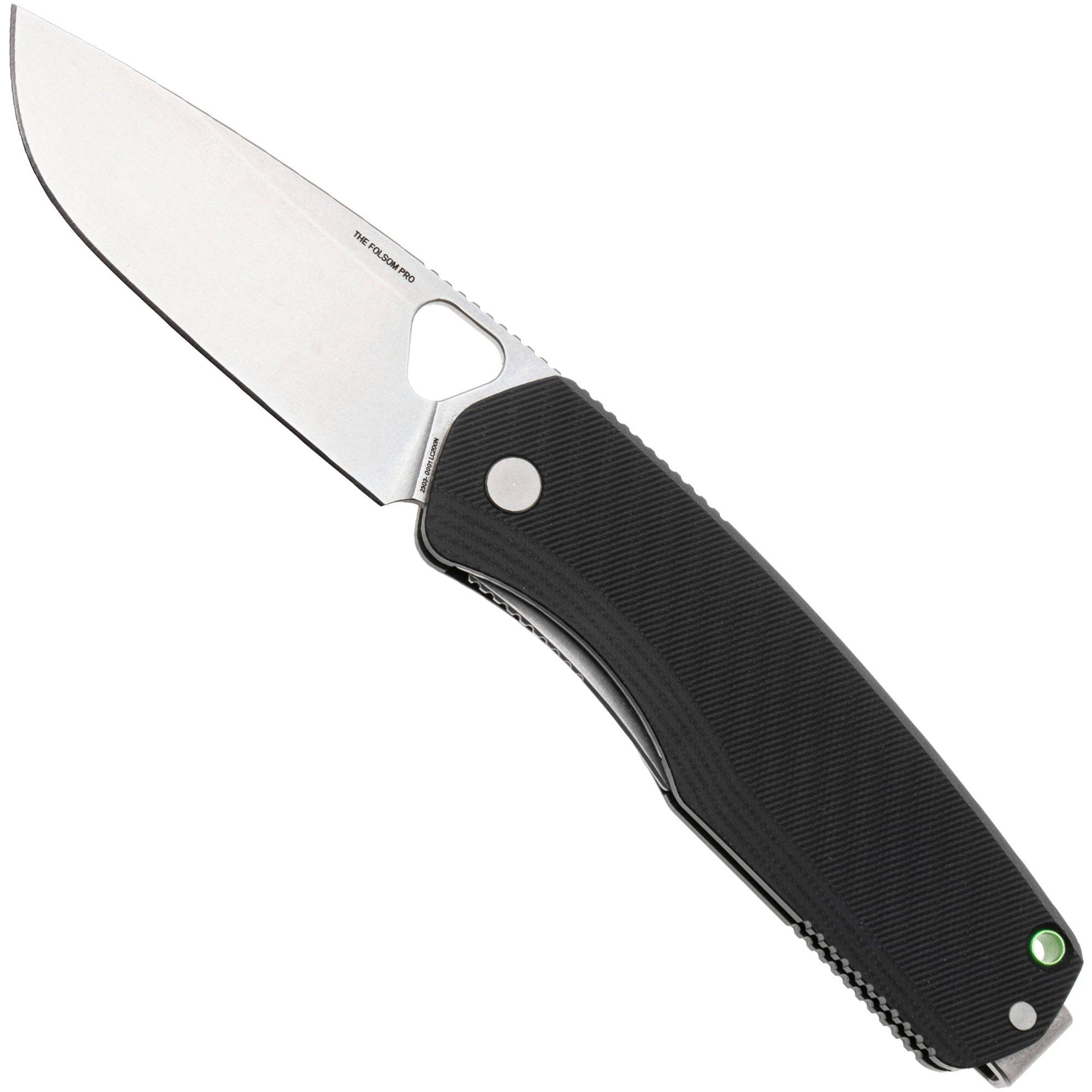 The James Brand The Folsom Pro KN129114-00, LC200N Stonewash, Black G10, couteau de poche