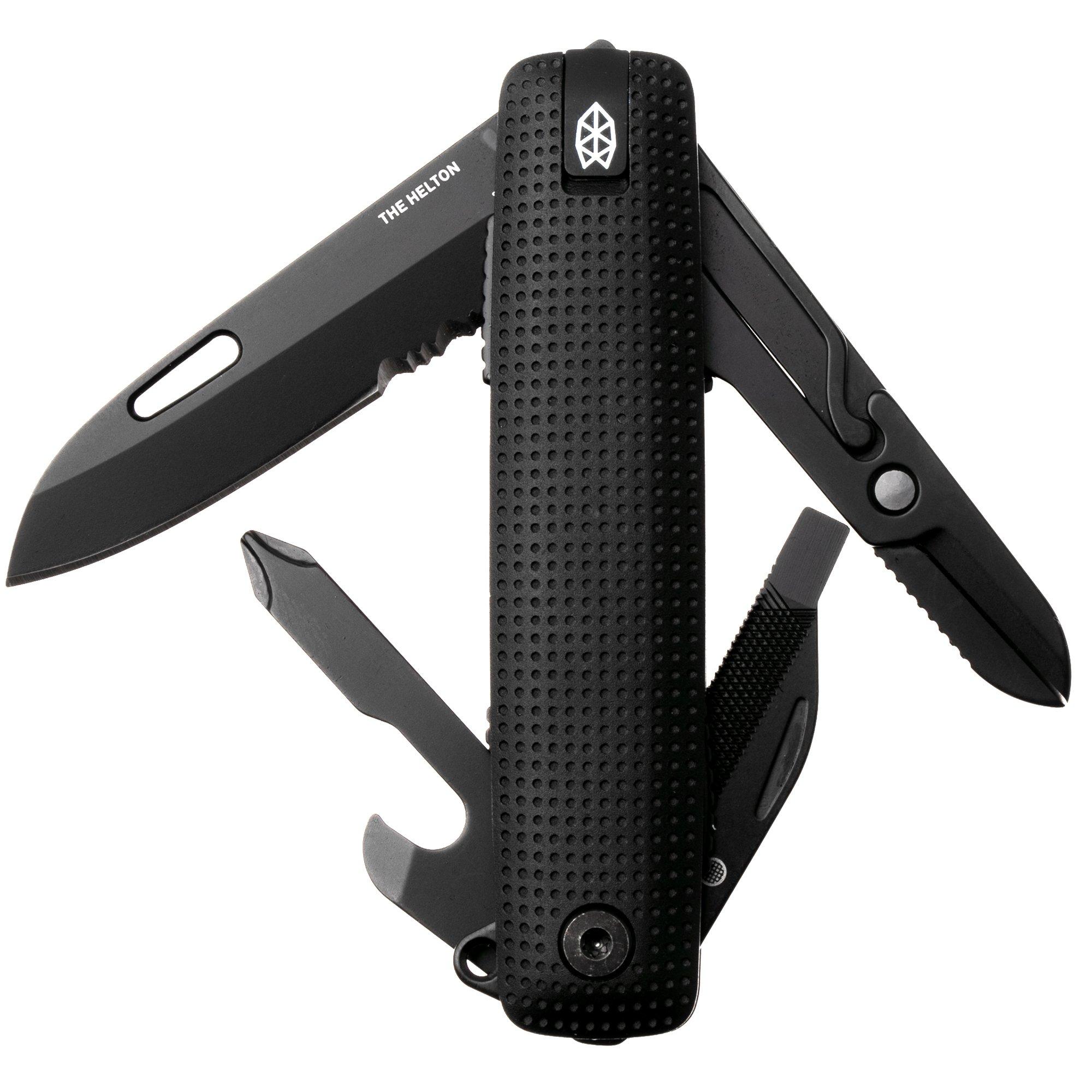 The James Brand The Helton KN133100-01 Black, Black Blade, Multitool