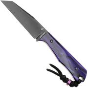 Imagen para Jack Wolf Collusion COLLU-01-KIR-PUR-WAV DLC S90V, Kirinite Purple Wave, cuchillo fijo, diseño de Jakeb Creates